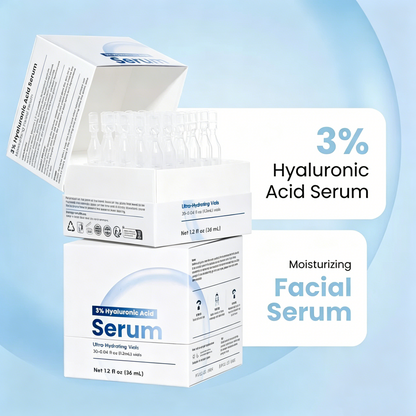 3% Hyaluronic Acid Ultra Hydrating Single Use Facial Serum Vials💧