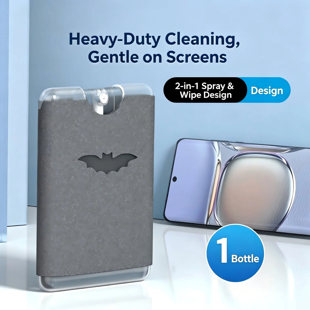 Portable Screen Cleaner Spray with Microfiber Cloth, Nano Streak-Free Cleaning 🧼