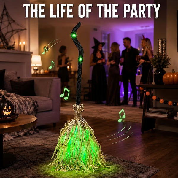 🎃Halloween Sale🎃Animated Witch Broom – Lights, Music & Motion – The Life of the Party
