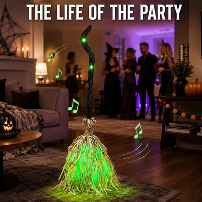 🎃Halloween Sale🎃Animated Witch Broom – Lights, Music & Motion – The Life of the Party