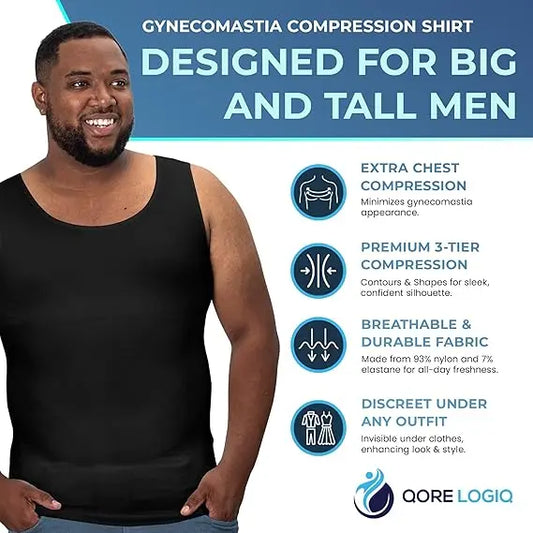 QORE LOGIQ Men's Plus Size — Seamless Tummy-Tucking Shaper✨