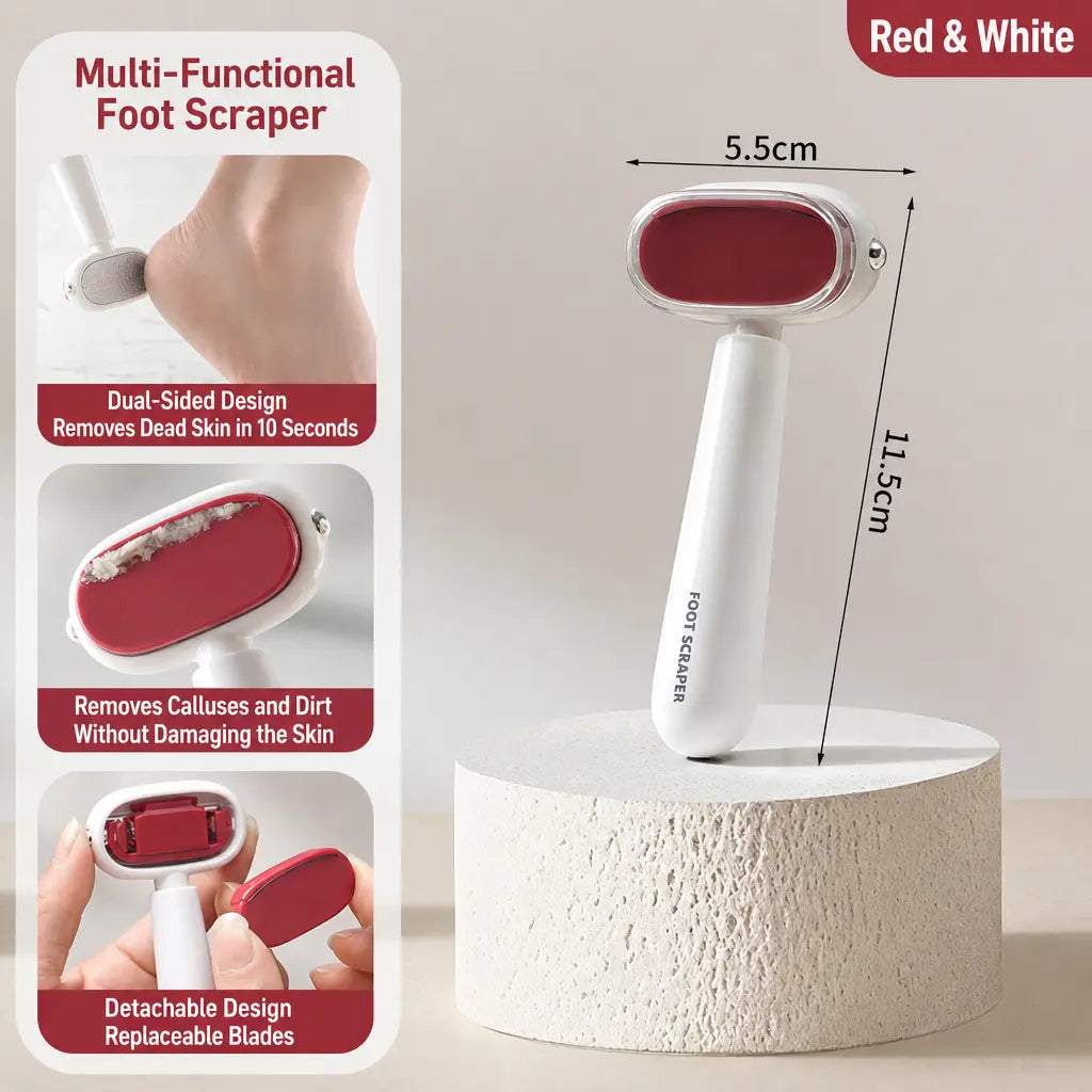 Dual‑Sided Foot Callus Remover, Replaceable Stainless Steel Blade Foot Scraper 🦶