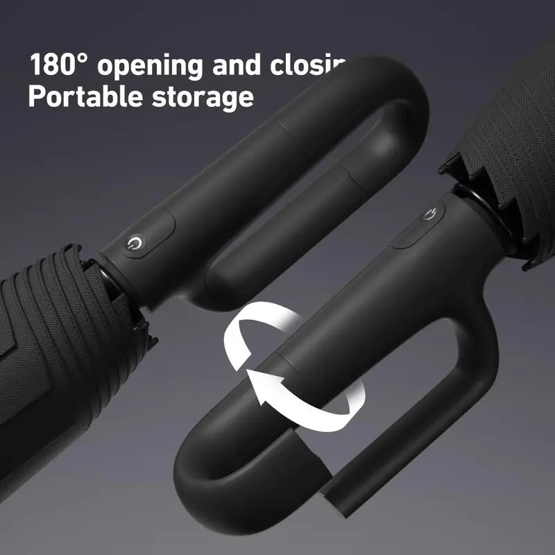 Automatic Folding Umbrella, Portable Rain Umbrella with Loop Buckle ☔