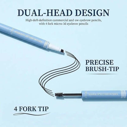 2-in-1 Waterproof Micro-Fork Eyebrow Pen-Tinted Gel Cosmetic🖌️