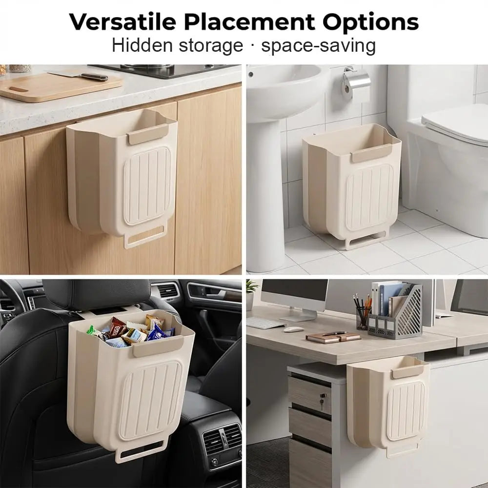 2026 New Hanging Bin for Kitchen Cabinet Doors, Plastic Folding Garbage Bin for Cabinet🗑️