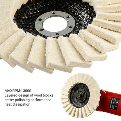 🛠️ 5-Inch Wool Flap Polishing Wheels for Angle Grinders