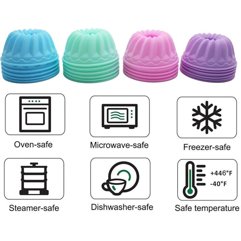 24pcs 2.75in Food-Grade Flexible Silicone Baking Cups - Nonstick Pumpkin Cake Molds ✨