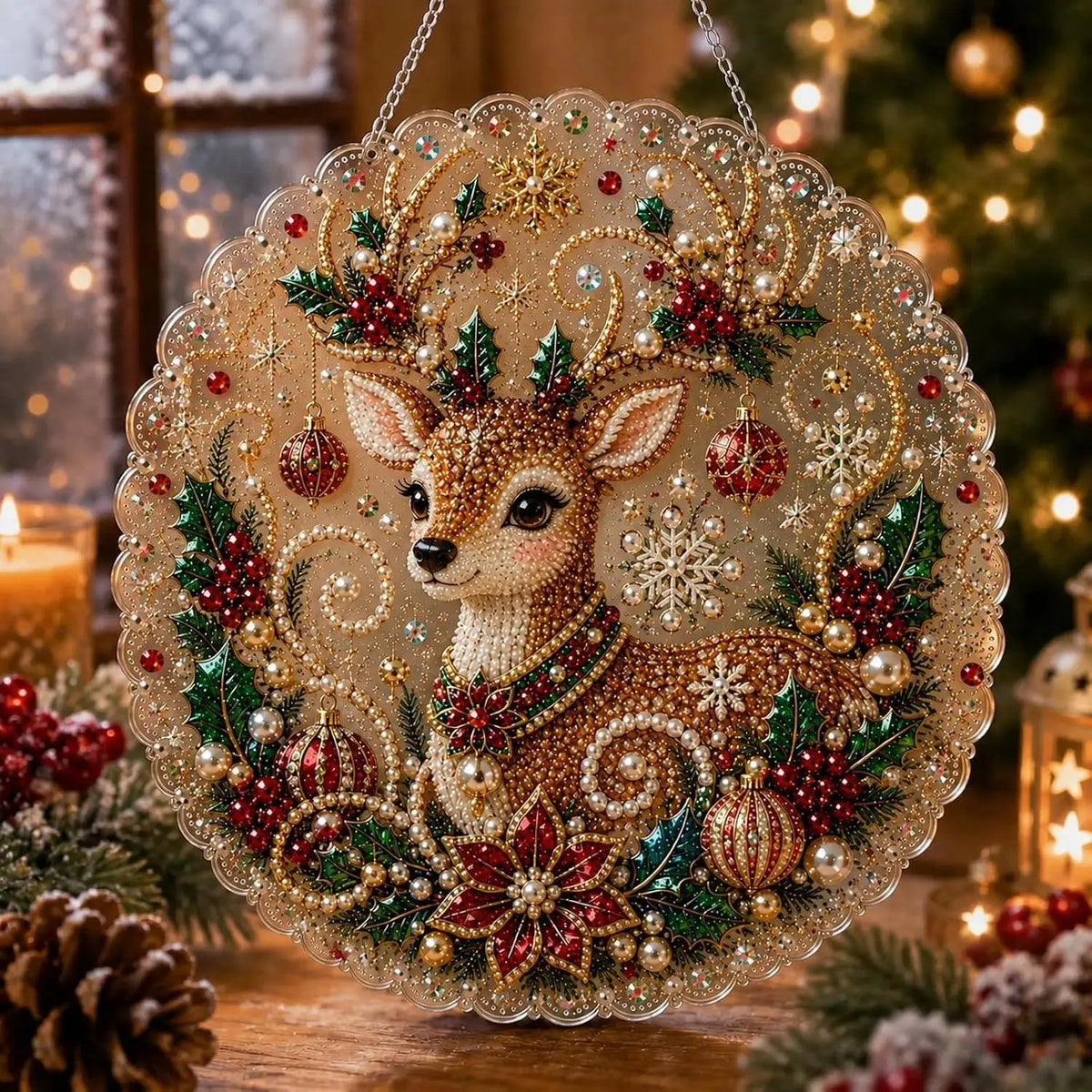 Christmas Pearl Diamond Painting Suncatcher Craft Kit 🎄