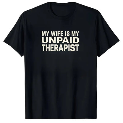 Men's Classic Shortsleeve T-Shirt, Funny 'My Wife Is My Favorite Problem' Graphic Print👕