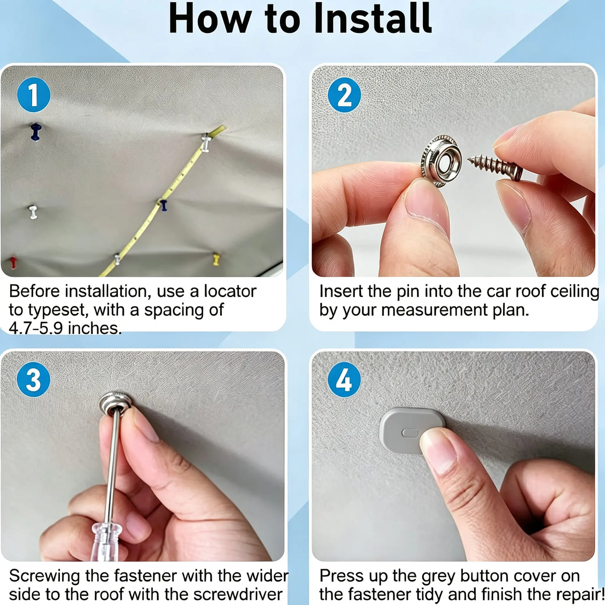 50 Pack Car Roof Headliner Repair Buttons, Fabric Covered Retainer Screws 🚗
