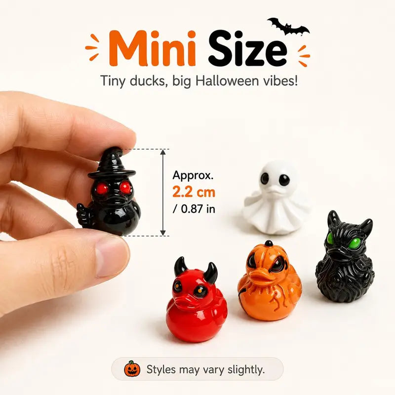 Mini Devil Ghost Skull Resin Ducks, Cute Spooky Desktop Decor, Creative Desktop Ornament🎃