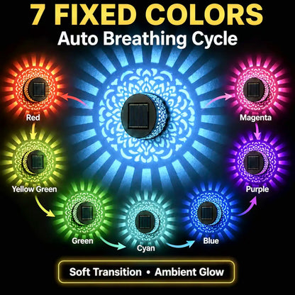 Solar Mandala Projector Wall Lights IP65 Waterproof Outdoor Decor Lamp☀️