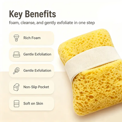 2Pcs Soft Bath Sponge with Soap Pocket, Quick Foaming Shower Scrub Sponge for Smooth Skin & Daily Body Cleaning 🧼