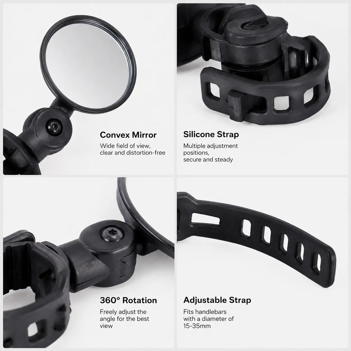 2 Counts, Bicycle Handlebar Convex Rearview Mirror🚲