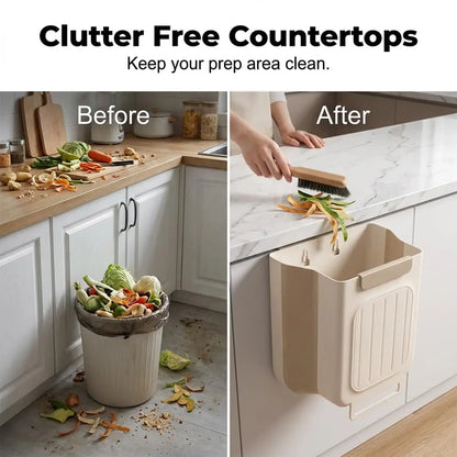 2026 New Hanging Bin for Kitchen Cabinet Doors, Plastic Folding Garbage Bin for Cabinet🗑️