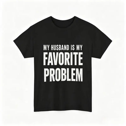 Men's Classic Shortsleeve T-Shirt, Funny 'My Wife Is My Favorite Problem' Graphic Print👕