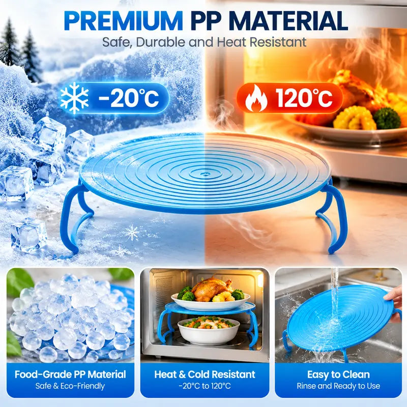 Microwave Multipurpose 4 in 1 Tray Stand Rack Splatter Guard Carry Tray Stacking Shelf 🥣