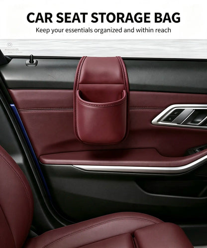 Leather Car Door Storage Pocket - Double‑Layer Compartments🚘