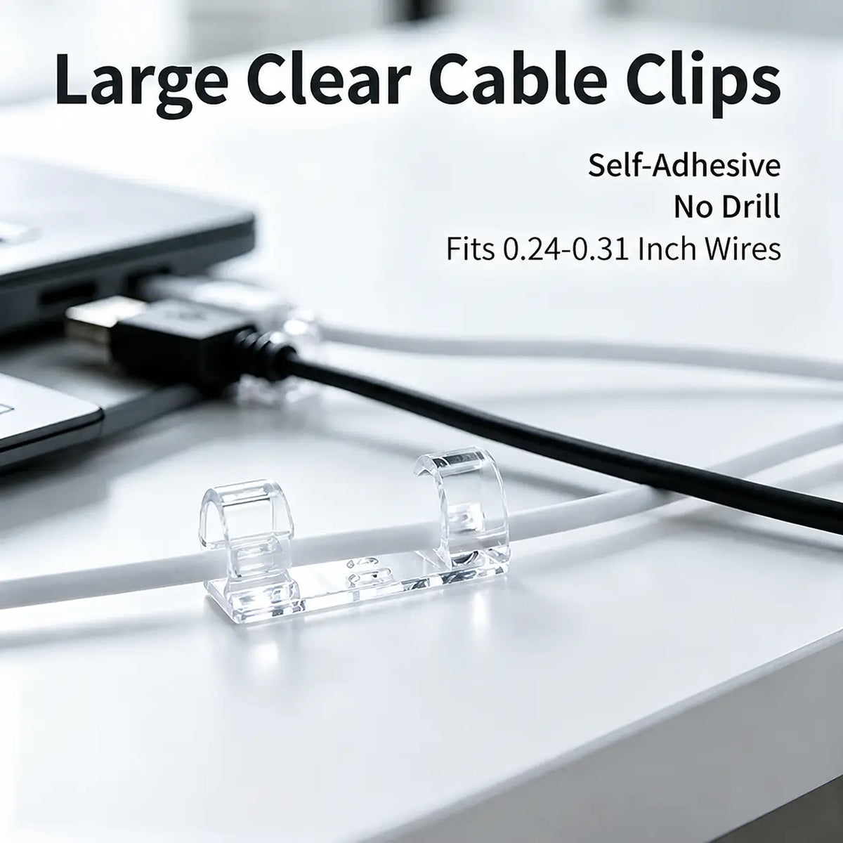 40Pcs Self-Adhesive Cable Clips, Space-Saving Wire Cord Organizer