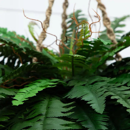 Faux Hanging Boston Fern 🌿, No Watering Artificial Foliage, Easy Decor For Patio