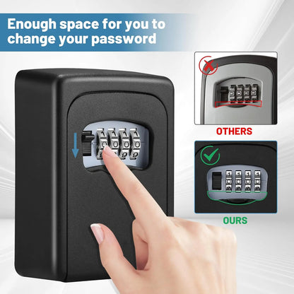 Wall Mount Key Lock Box‑ 4 Digit Combination Lockbox 🔐