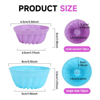 24pcs 2.75in Food-Grade Flexible Silicone Baking Cups - Nonstick Pumpkin Cake Molds ✨