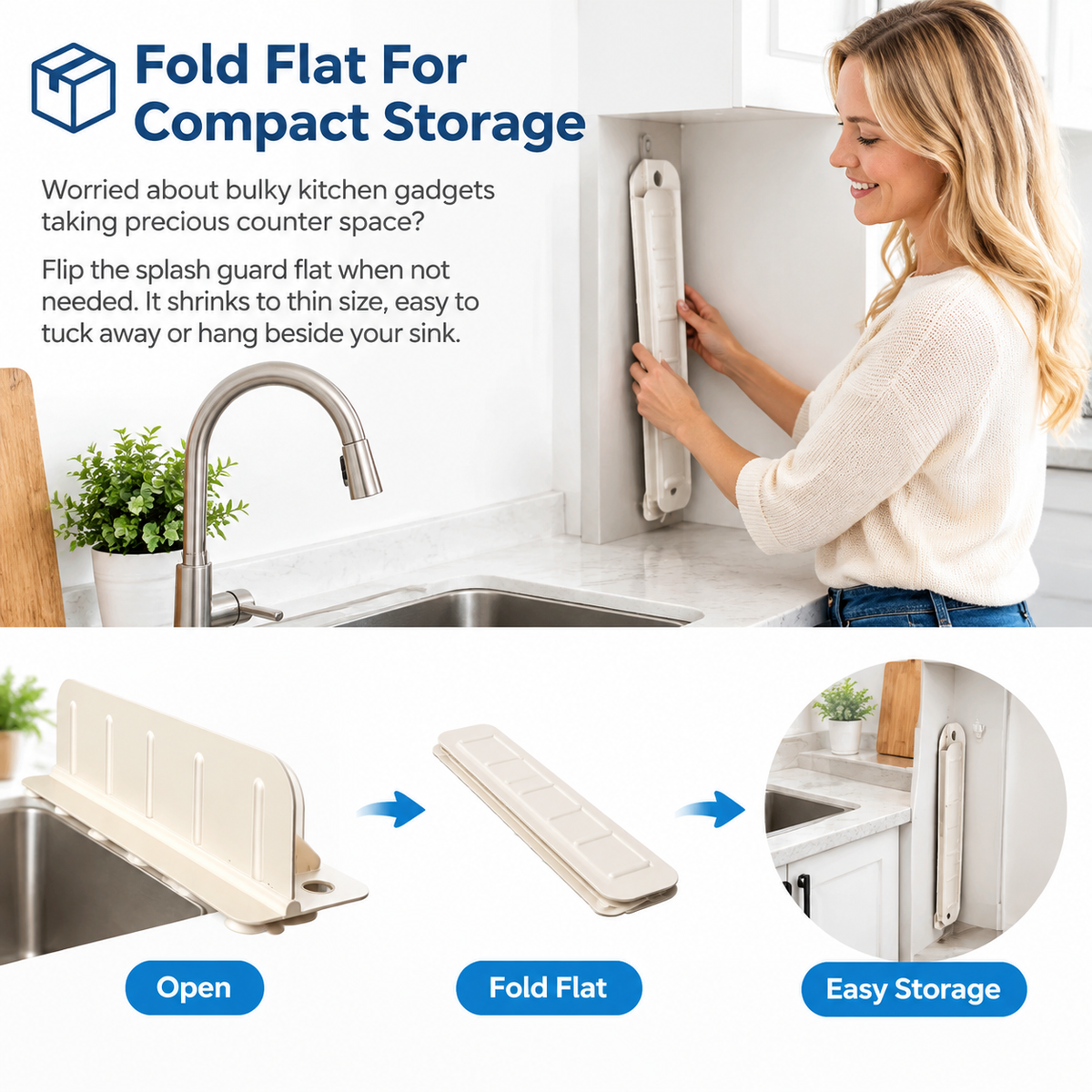 Kitchen Sink Splash Guard, Water Guard for Washbasin & Dish Washing 💦