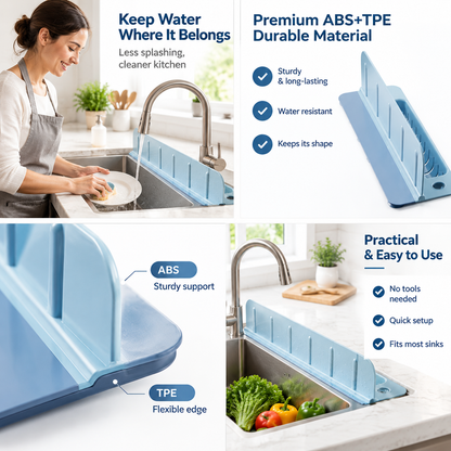 Kitchen Sink Splash Guard, Water Guard for Washbasin & Dish Washing 💦