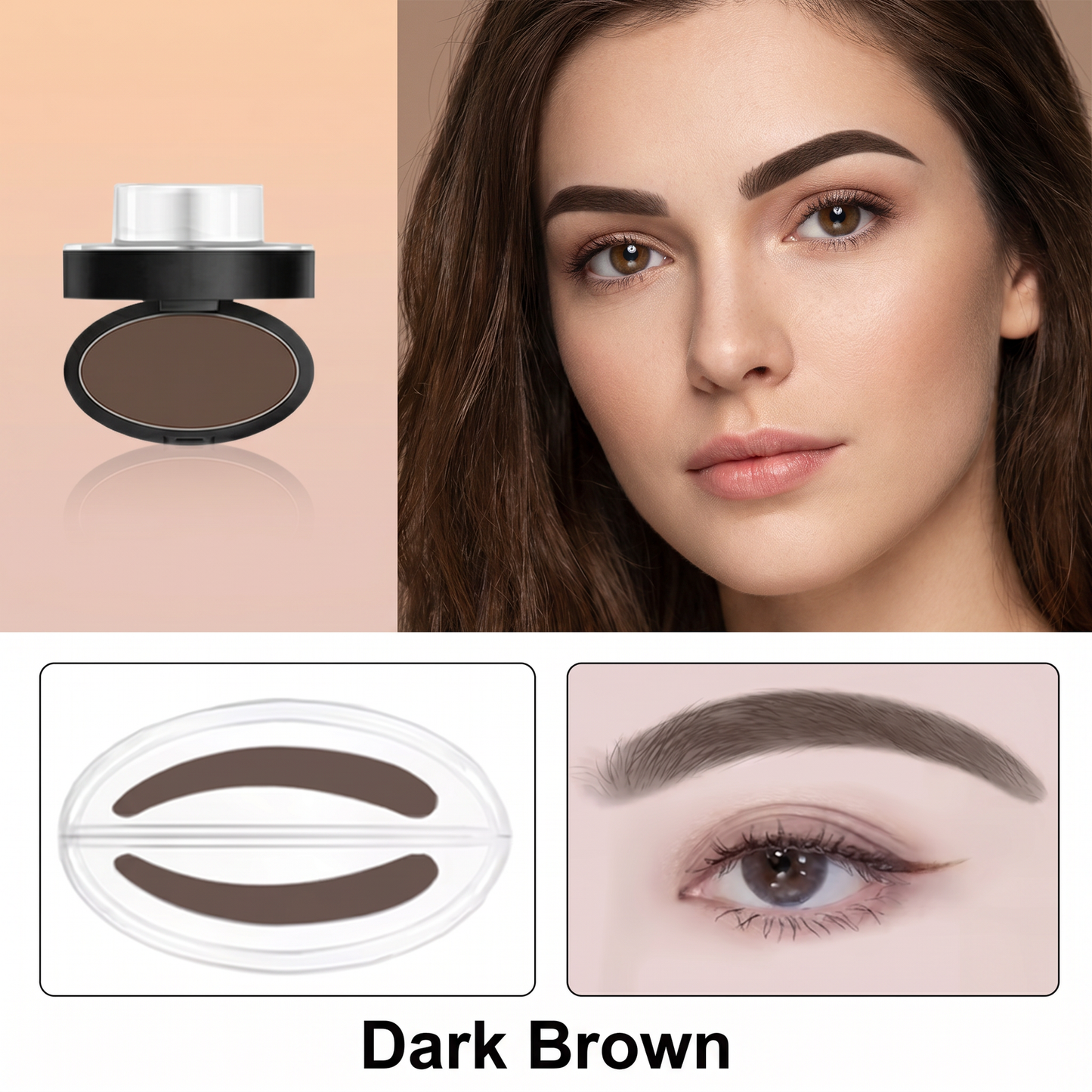 Instant Brow Stamp Kit, One Step Long Lasting Natural Eyebrow Powder Set 🖌️