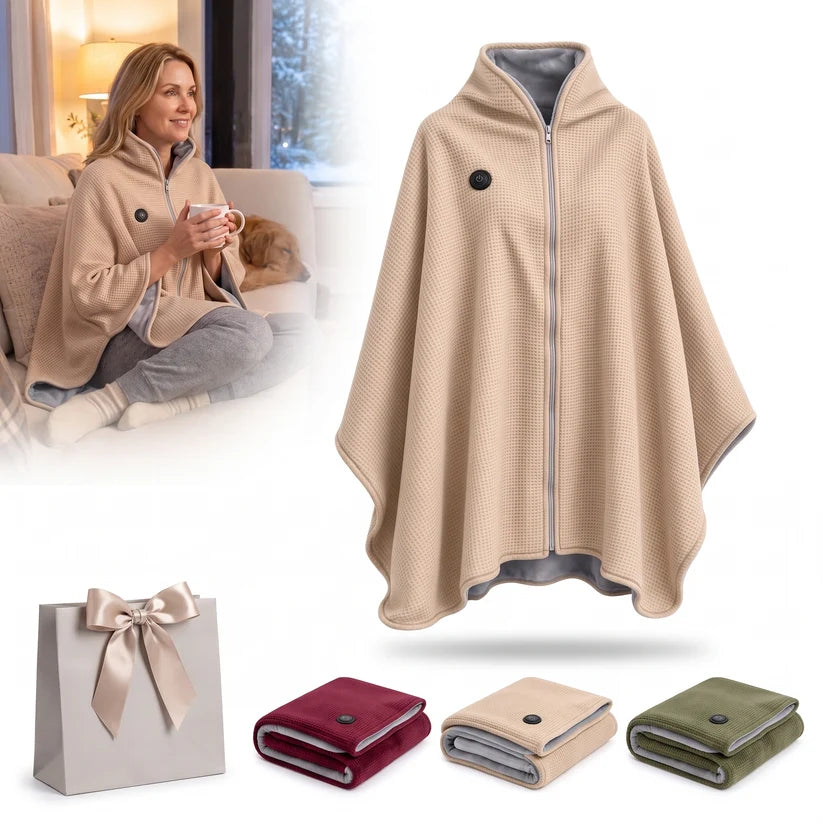 Wearable Heated Shawl Wrap with Zipper 🔥