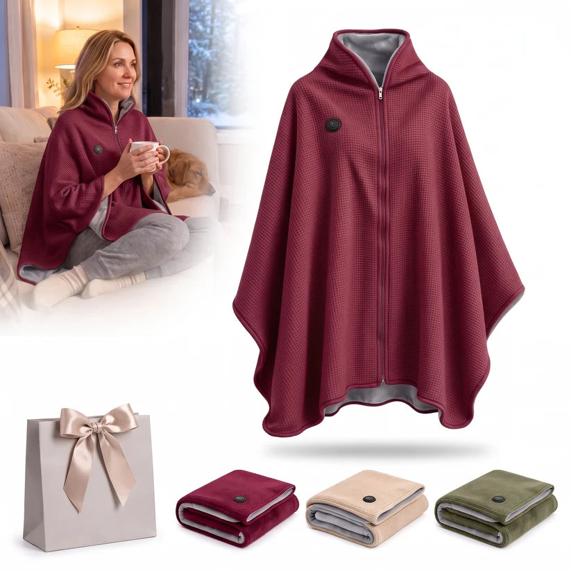 Wearable Heated Shawl Wrap with Zipper 🔥