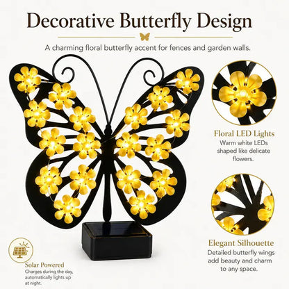Solar Metal Butterfly Wall Lights Outdoor Decor🦋