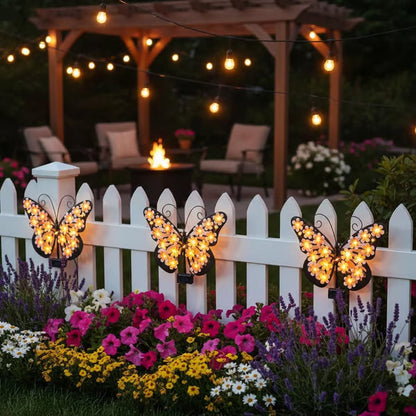 Solar Metal Butterfly Wall Lights Outdoor Decor🦋