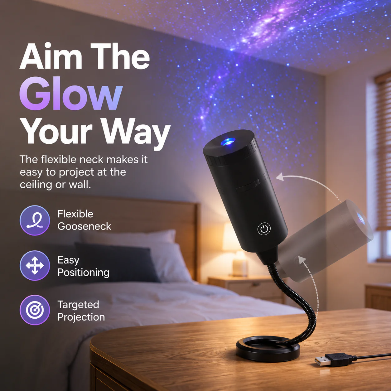 Plug-and-Play HD Star Projector✨