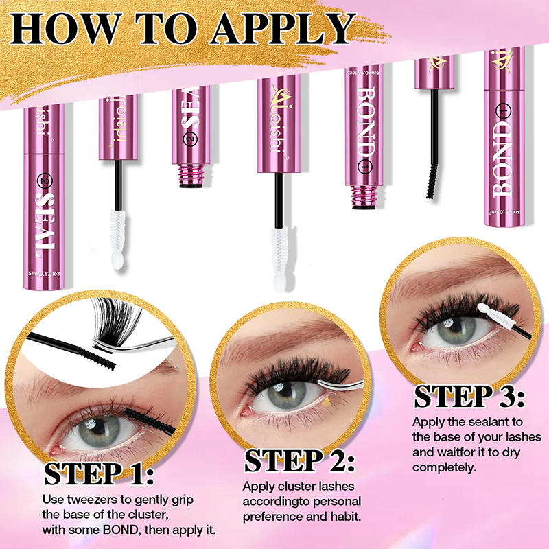 2 in 1 Bond & Seal Eyelash Adhesive, Black/White Waterproof Gentle Lightweight Strong Hold Glue✨