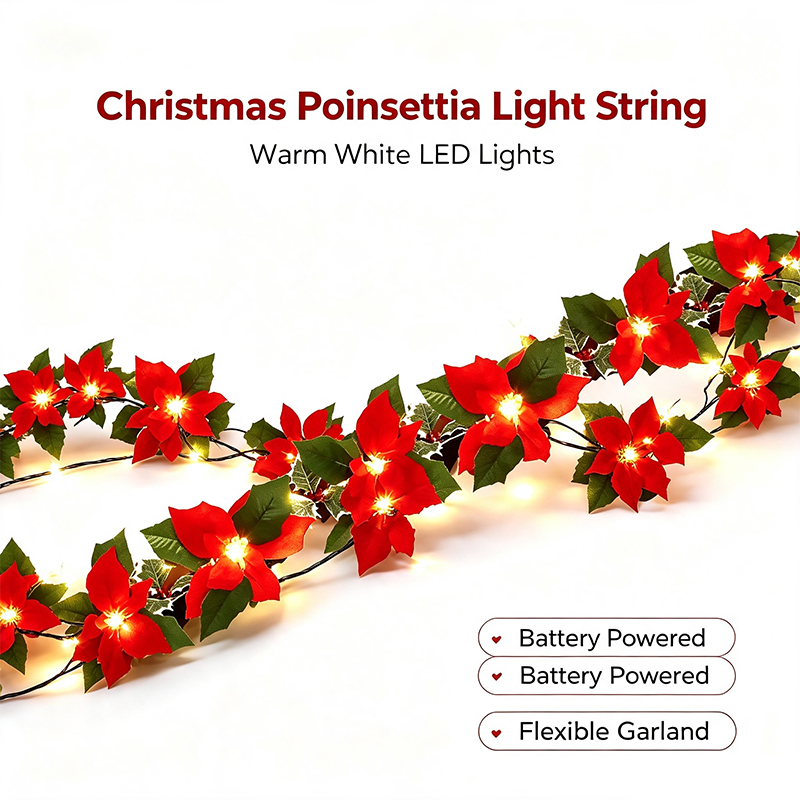 Christmas LED Garland String Lights – Festive Home Decor and Merry Christmas Ornament 🎄