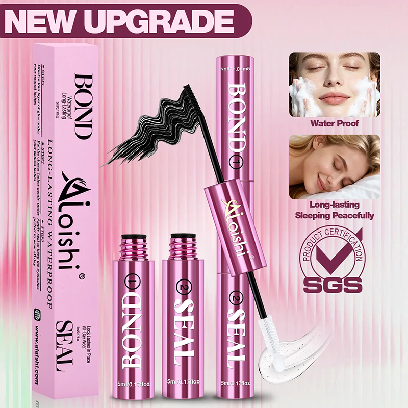 2 in 1 Bond & Seal Eyelash Adhesive, Black/White Waterproof Gentle Lightweight Strong Hold Glue✨