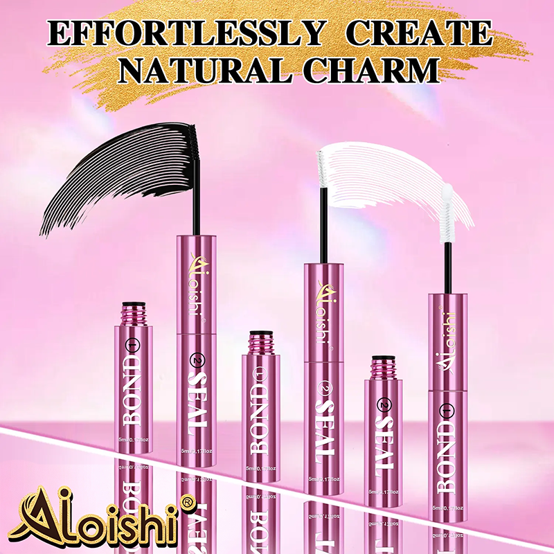 2 in 1 Bond & Seal Eyelash Adhesive, Black/White Waterproof Gentle Lightweight Strong Hold Glue✨