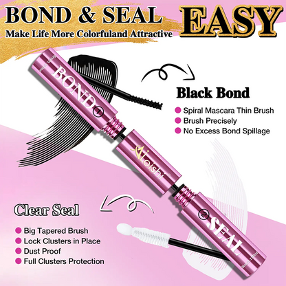 2 in 1 Bond & Seal Eyelash Adhesive, Black/White Waterproof Gentle Lightweight Strong Hold Glue✨