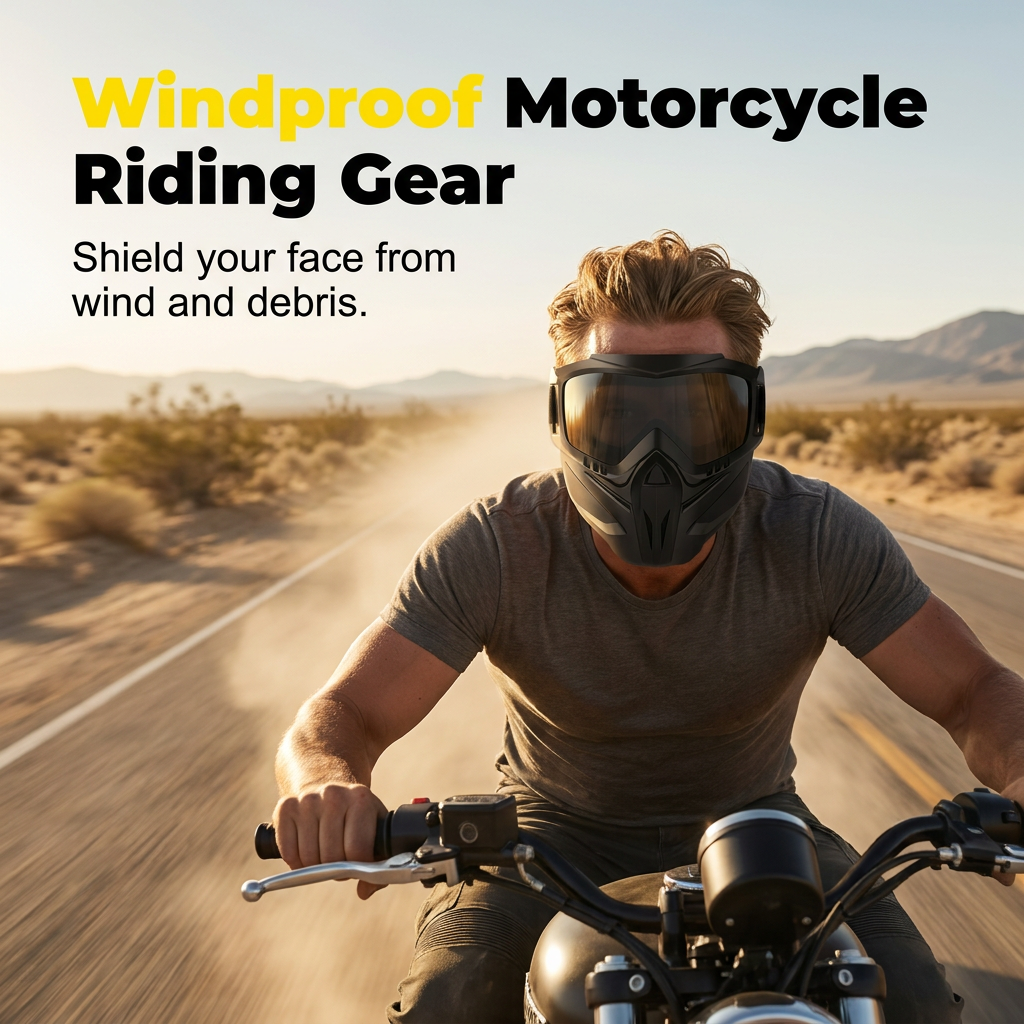 🏍️ Detachable Full Face Goggle Mask