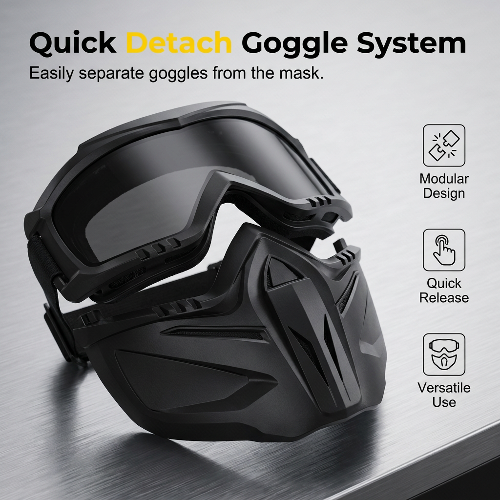 🏍️ Detachable Full Face Goggle Mask