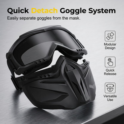 🏍️ Detachable Full Face Goggle Mask
