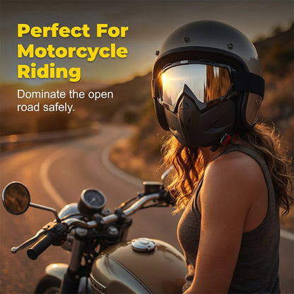 🏍️ Detachable Full Face Goggle Mask