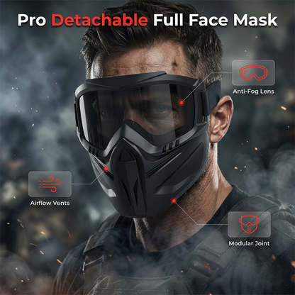 🏍️ Detachable Full Face Goggle Mask