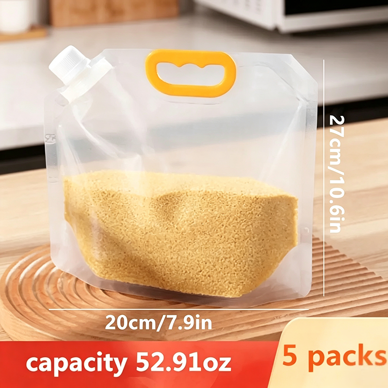5PCS Grain Sealed Bags, Transparent Food Storage Bags 🥡